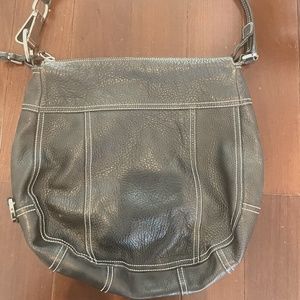 Authentic black leather Prada hobo bag